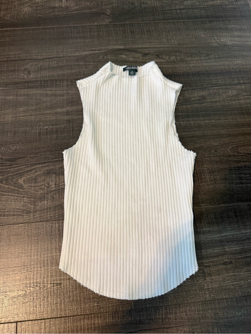 wild fable White Ribbed Mock Neck Tank